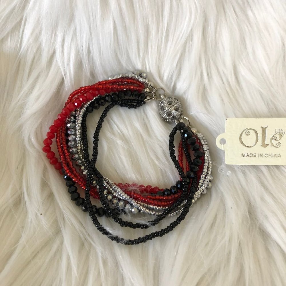 ole 9 strand crystal beads bracelet set